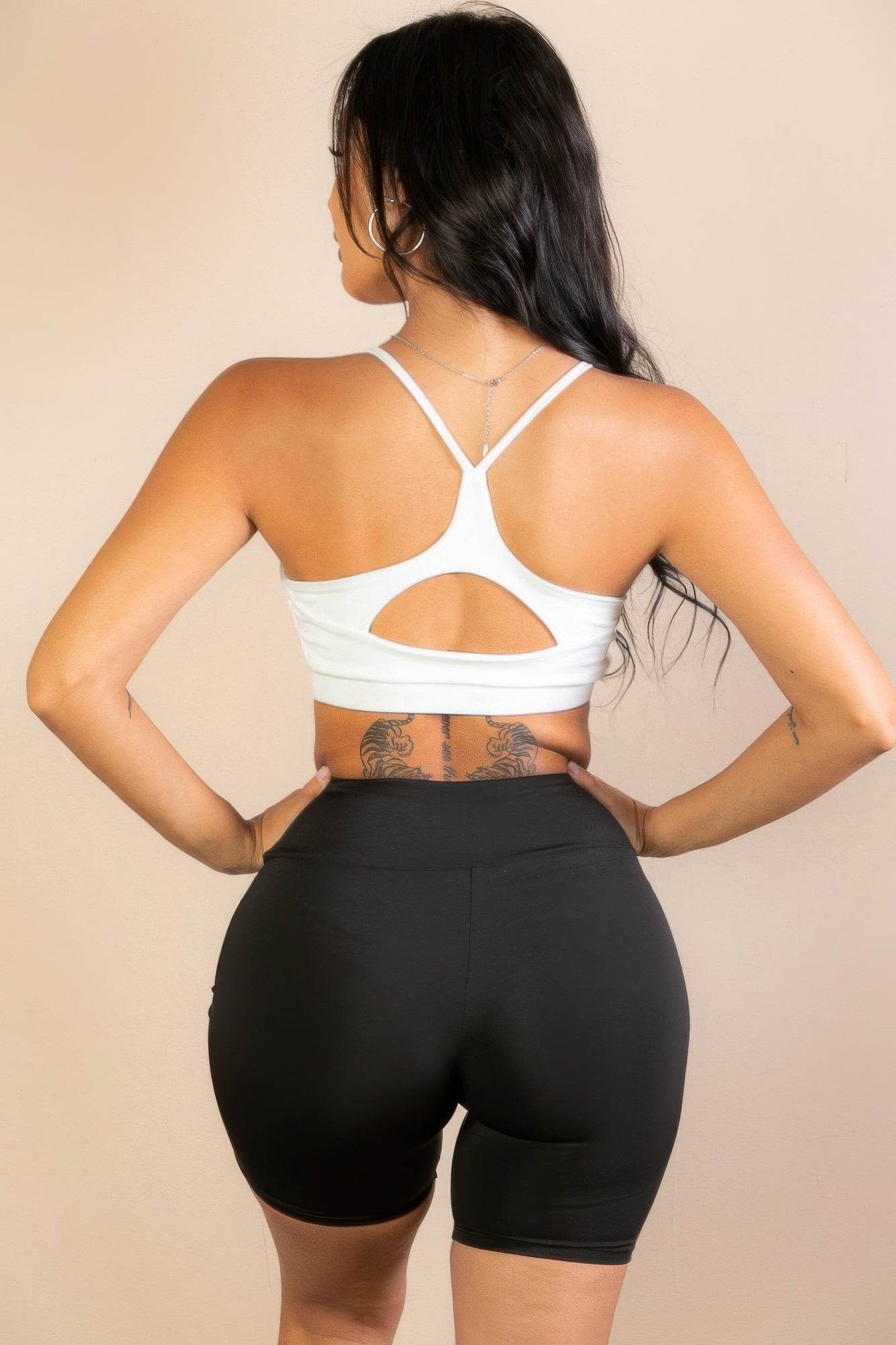 Racerback Cutout Sports Bra – Solid Activewear - Rosa Apparel