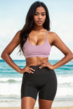Racerback Cutout Sports Bra – Solid Activewear - Rosa Apparel