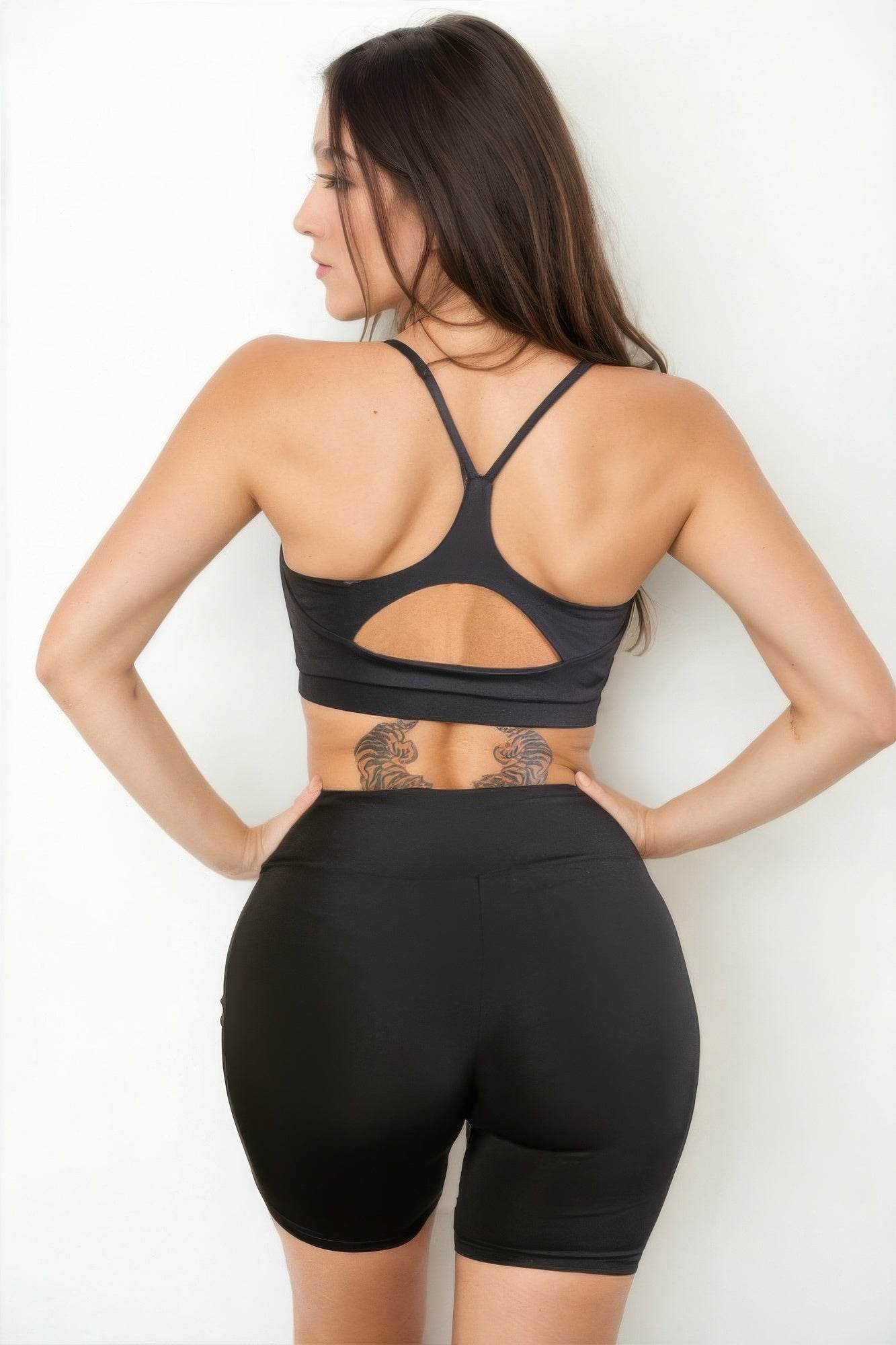 Racerback Cutout Sports Bra – Solid Activewear - Rosa Apparel
