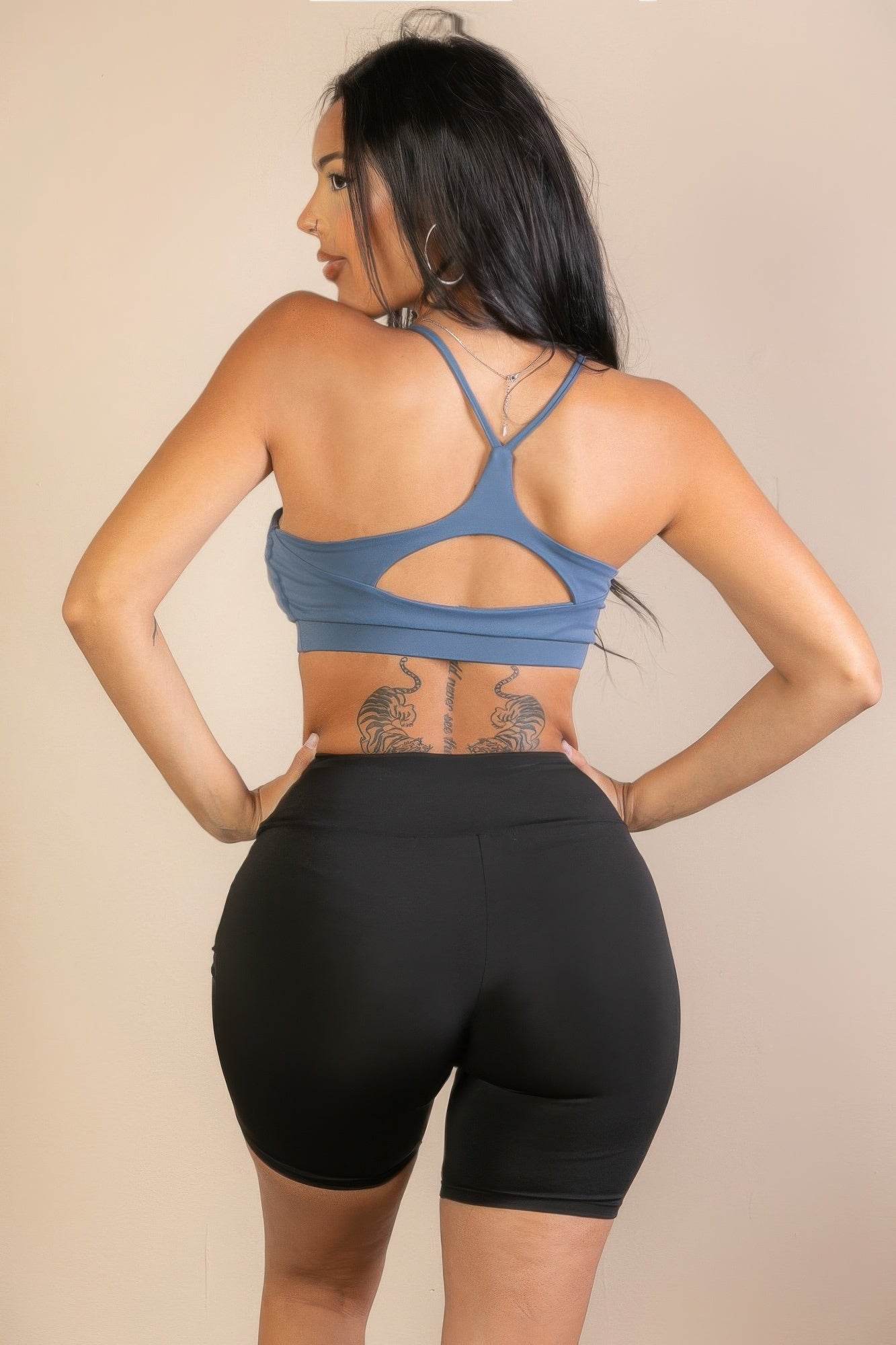 Racerback Cutout Sports Bra – Solid Activewear - Rosa Apparel