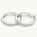 925 Sterling Silver Moissanite Huggie Earrings - Rosa Apparel