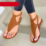 STEVVEX Women’s Black Crisscross Flat Beach Sandals ST85SH4522SKL