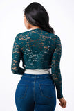 Sequence Lace, draped neckline, long sleeve, open front, cropped jacket. Lace shrug Evening bolero