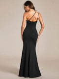Shining One-Shoulder Spaghetti Strap Dress - Rosa Apparel - Rosa Apparel