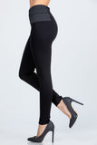 Side elastic nylon ponte high waist skinny pants