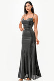 Sparking Jacquard Cowl Neck Long Dress