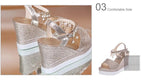 Stevvex Women's Sequined Platform Espadrille Sandals ST85SH5689HUG