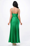 Tara side pleat overlap gown with side opening