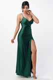 Tara side pleat overlap gown with side opening