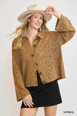 Umgee Crochet Button Down Knit Cardigan - Rosa Apparel