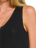Zenana Button-up Cropped Sweater Vest - Rosa Apparel