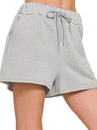 Zenana Fleece Drawstring Short Pants With Pockets - Rosa Apparel