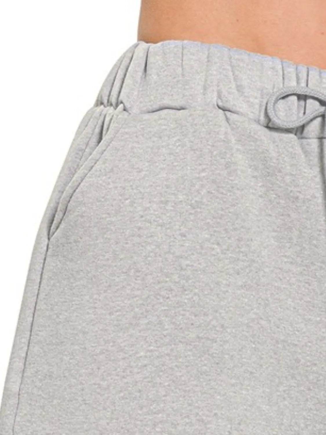 Zenana Fleece Drawstring Short Pants With Pockets - Rosa Apparel