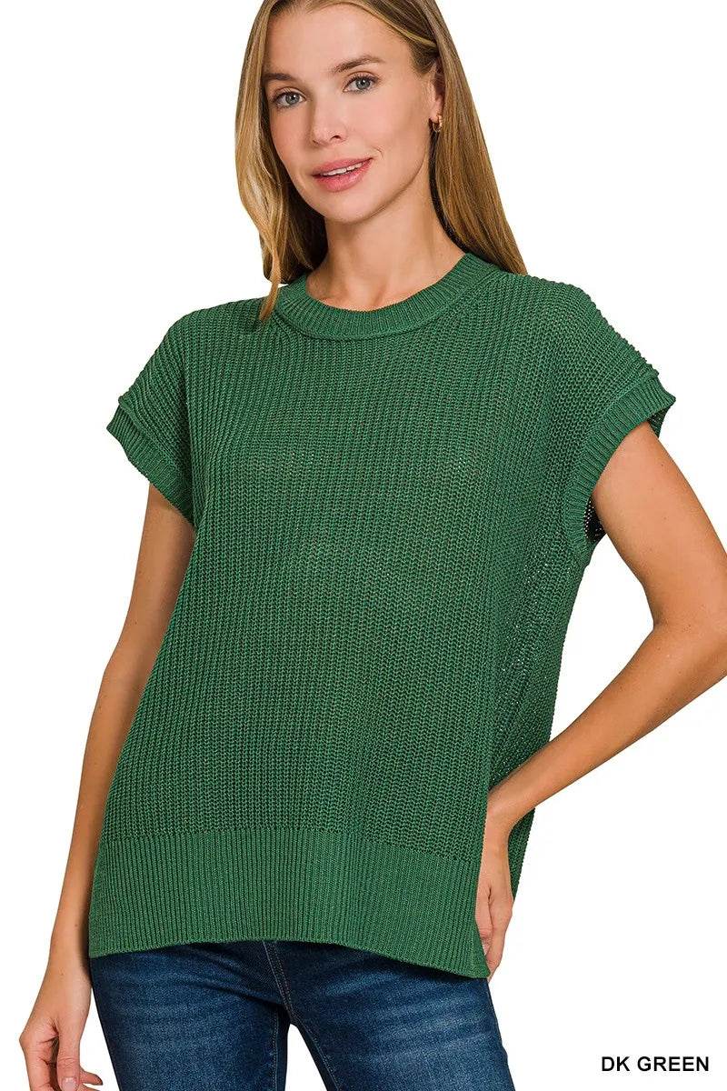 Zenana Oversized Crew Neck Sweater - Rosa Apparel