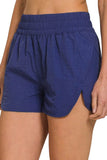 Zenana Windbreaker Smocked Waistband Running Shorts - Rosa Apparel