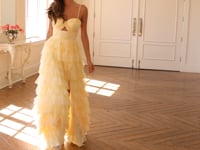 Juliet Print Sleeveless A-line Tiered Gown JT2508A