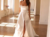 Juliet Swoop Neckline A-Line Satin Wedding Dress JT2885CW