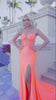 Juliet Satin Strapless Corset Gown with Front Slit and Lace-Up Back JT2674R