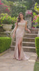 Juliet Corset Hot Stone Satin Gown with Side Slit JT2671S