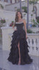 Juliet Moonlight Organza Strapless Layered Gown with Tiered Ruffle Skirt JT2664S